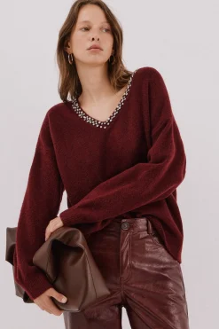 Cortefiel Jersey punto joyas Granate Online