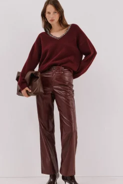 Cortefiel Jersey punto joyas Granate Online