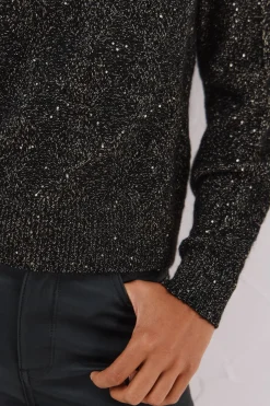 Cortefiel Jersey punto lentejuelas Negro Discount