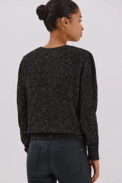 Cortefiel Jersey punto lentejuelas Negro Discount