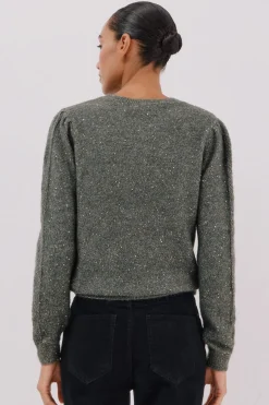 Cortefiel Jersey punto lentejuelas Verde Best