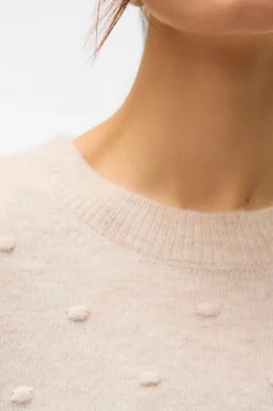 Vero Moda Jersey punto lunares con textura Beige Discount