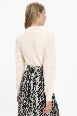 Vero Moda Jersey punto manga efecto encaje Beige Outlet