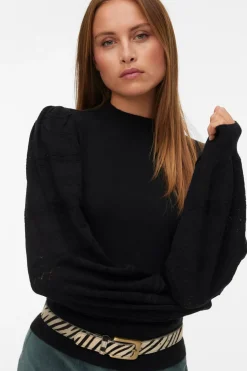 Vero Moda Jersey punto manga efecto encaje Negro New