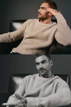 OOTO Jersey punto perlado lana Beige New