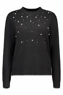 Cortefiel Jersey punto perlas Negro New