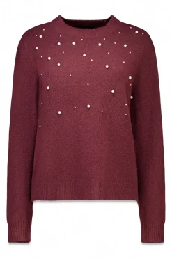 Cortefiel Jersey punto perlas Granate Best