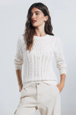 Springfield Jersey punto pointelle blanco Clearance