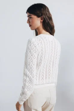 Springfield Jersey punto pointelle blanco Clearance