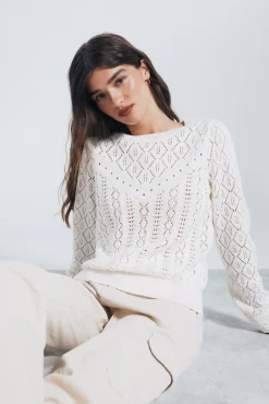 Springfield Jersey punto pointelle blanco Clearance