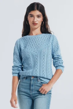 Springfield Jersey punto pointelle azul