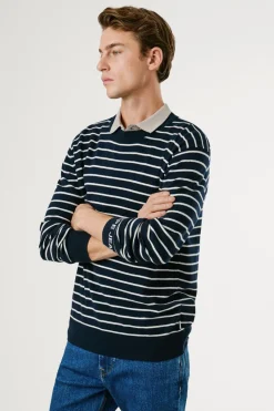 Pepe Jeans Jersey Punto Rayas Fit Regular azul Outlet