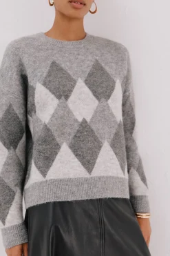 Cortefiel Jersey punto rombos Gris Outlet