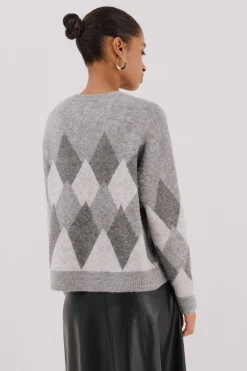 Cortefiel Jersey punto rombos Gris Outlet