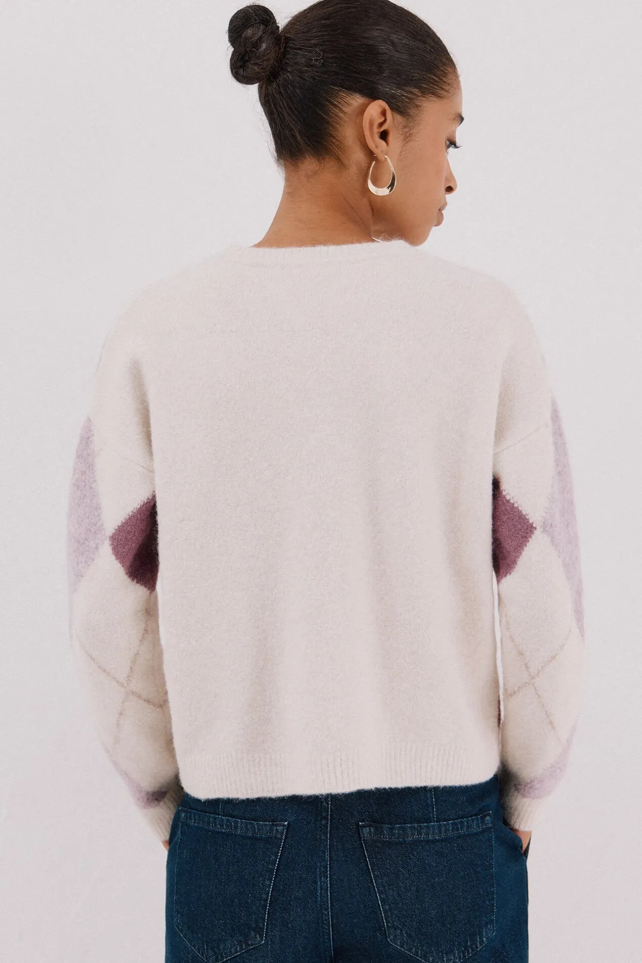 Cortefiel Jersey punto rombos Lila Outlet