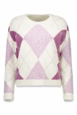 Cortefiel Jersey punto rombos Lila Outlet