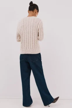 Cortefiel Jersey punto torzales Marfil Clearance