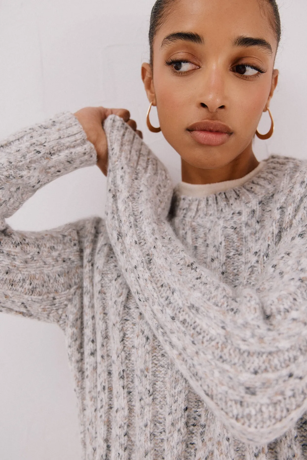 Cortefiel Jersey punto torzales Gris Sale