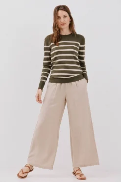 Cortefiel Jersey rayas Kaki Discount