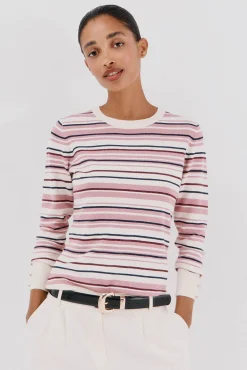 Cortefiel Jersey rayas Rosa Hot