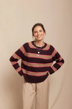 Slowlove Jersey rayas Vino New