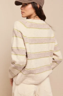 Slowlove Jersey rayas Beige Online