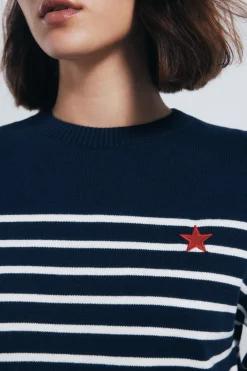 Springfield Jersey rayas combinado detalle bordado azul Hot