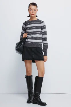 Springfield Jersey rayas lurex gris Outlet