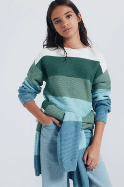 Springfield Kids Jersey rayas niña verde Online