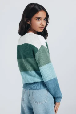 Springfield Kids Jersey rayas niña verde Online