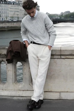 Pedro del Hierro Jersey rombos cuello redondo Gris Discount