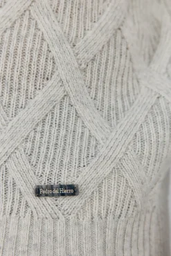 Pedro del Hierro Jersey rombos cuello redondo Gris Discount