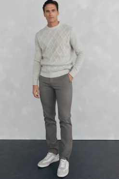 Pedro del Hierro Jersey rombos cuello redondo Gris Discount