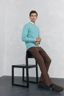 Pedro del Hierro Jersey rombos cuello redondo Azul Sale