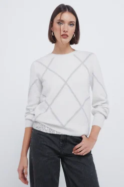 Springfield Jersey rombos lentejuelas nude Online