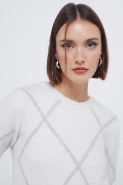 Springfield Jersey rombos lentejuelas nude Online