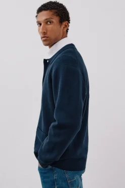 Cortefiel Jersey sobrecamisa punto algodón Azul marino Online