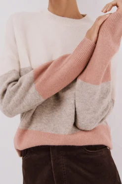 Cortefiel Jersey suave franjas Marfil Hot