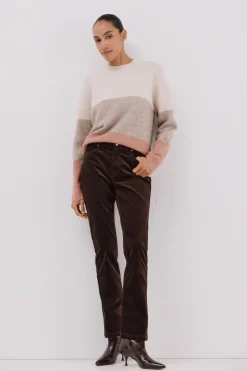 Cortefiel Jersey suave franjas Marfil Hot