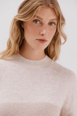 Cortefiel Jersey suave franjas Beige Outlet