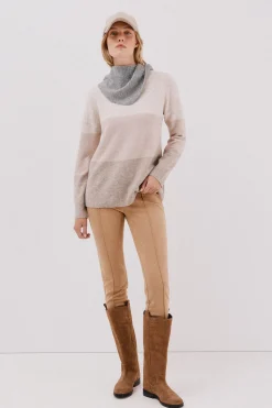 Cortefiel Jersey suave franjas Beige Outlet