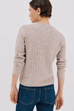 Cortefiel Jersey suave ochos Beige Clearance