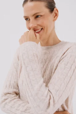 Cortefiel Jersey suave ochos Marfil Outlet