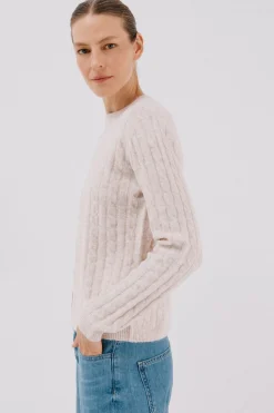 Cortefiel Jersey suave ochos Marfil Outlet