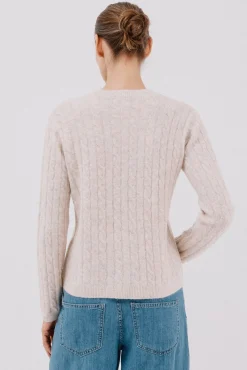 Cortefiel Jersey suave ochos Marfil Outlet