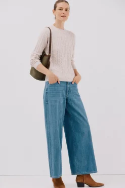 Cortefiel Jersey suave ochos Marfil Outlet