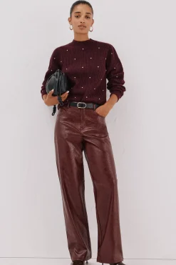 Cortefiel Jersey tachas doradas Granate Hot