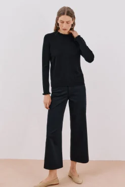 Cortefiel Jersey volante cuello Negro