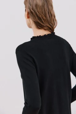 Cortefiel Jersey volante cuello Negro