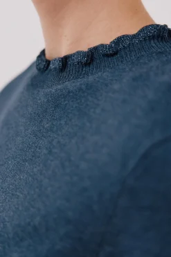 Cortefiel Jersey volante cuello Azul Clearance